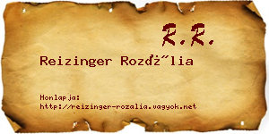 Reizinger Rozália névjegykártya